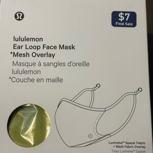 NWT lime green Lululemon Ear Loop Face Mask Luxtreme one size NEW IN BOX $12!